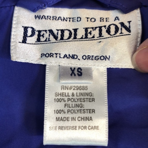 Pendleton Women’s Blue Quilted Vest Hidden Pocket Size XS - Picture 9 of 11